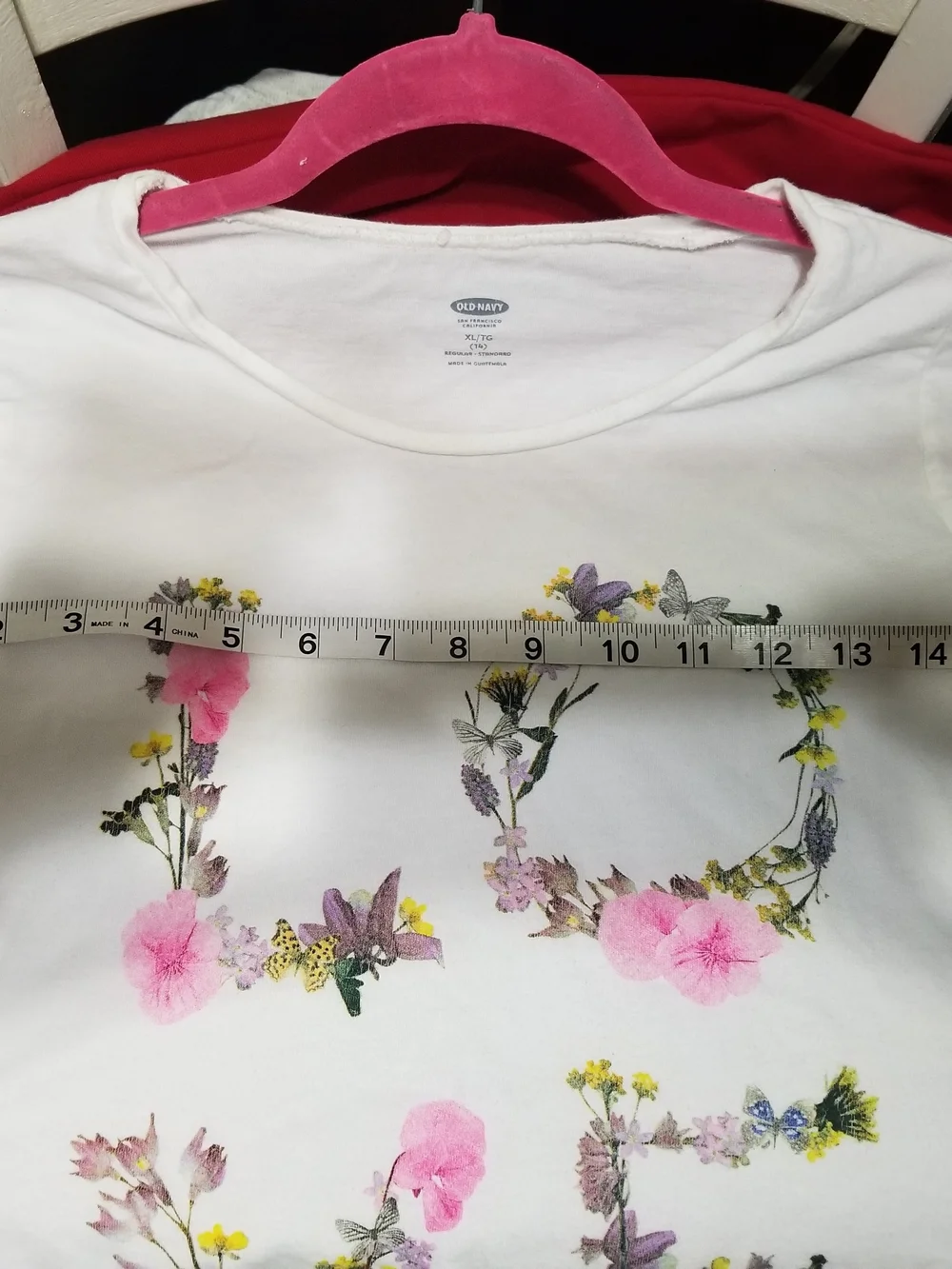 Old Navy Kid's XL White Short-Sleeved Shirt With 
